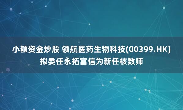 小额资金炒股 领航医药生物科技(00399.HK)拟委任永拓富信为新任核数师
