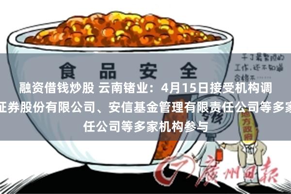 融资借钱炒股 云南锗业：4月15日接受机构调研，浙商证券股份有限公司、安信基金管理有限责任公司等多家机构参与