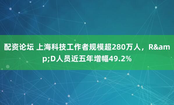 配资论坛 上海科技工作者规模超280万人，R&D人员近五年增幅49.2%