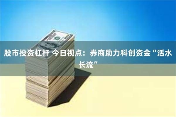 股市投资杠杆 今日视点：券商助力科创资金“活水长流”