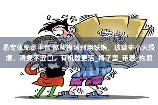 最专业配资平台 熬酸梅汤别用铁锅，玻璃壶小火慢煨，清亮不涩口，有机酸更活_梅子里_带着_物质